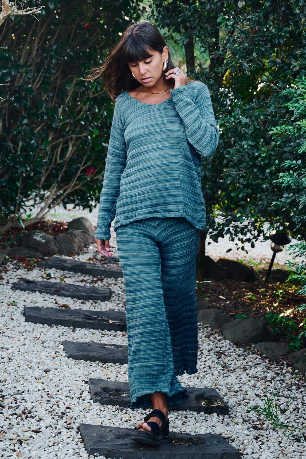 Signature Stripe Pants ~ Teal