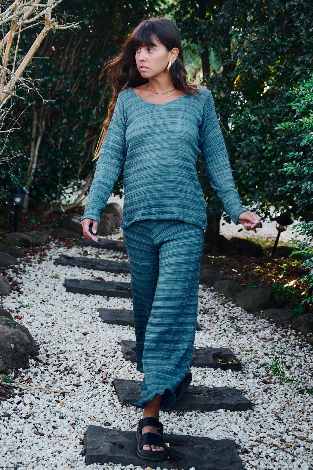 Signature Stripe Pants ~ Teal