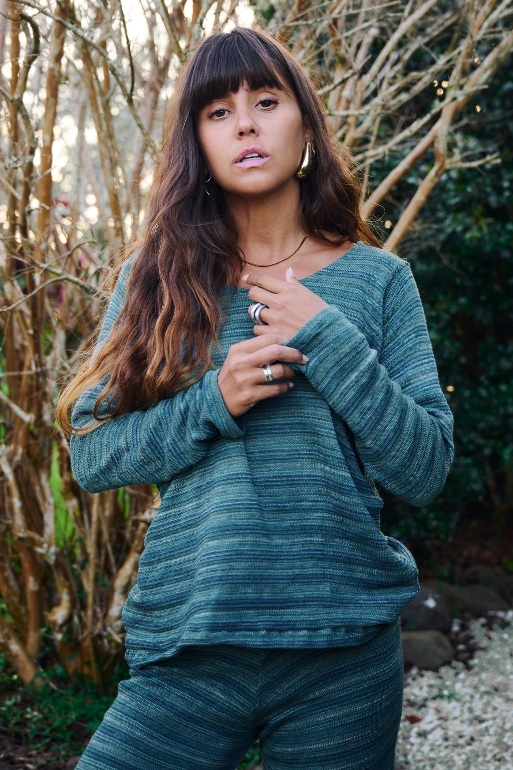 Signature Stripe Sweater ~ Teal