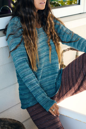 Signature Stripe Sweater ~ Teal