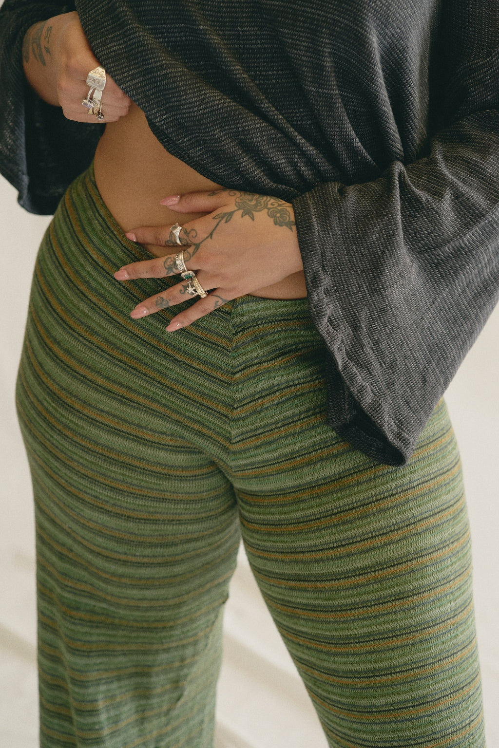 PRE-ORDER | SIGNATURE STRIPE PANTS - Olive