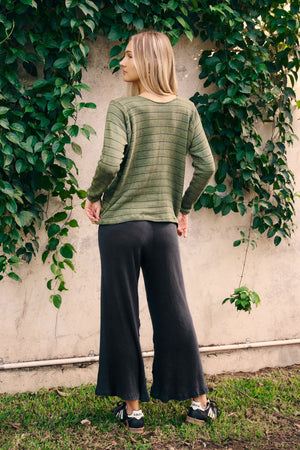SIGNATURE STRIPE TOP - Olive