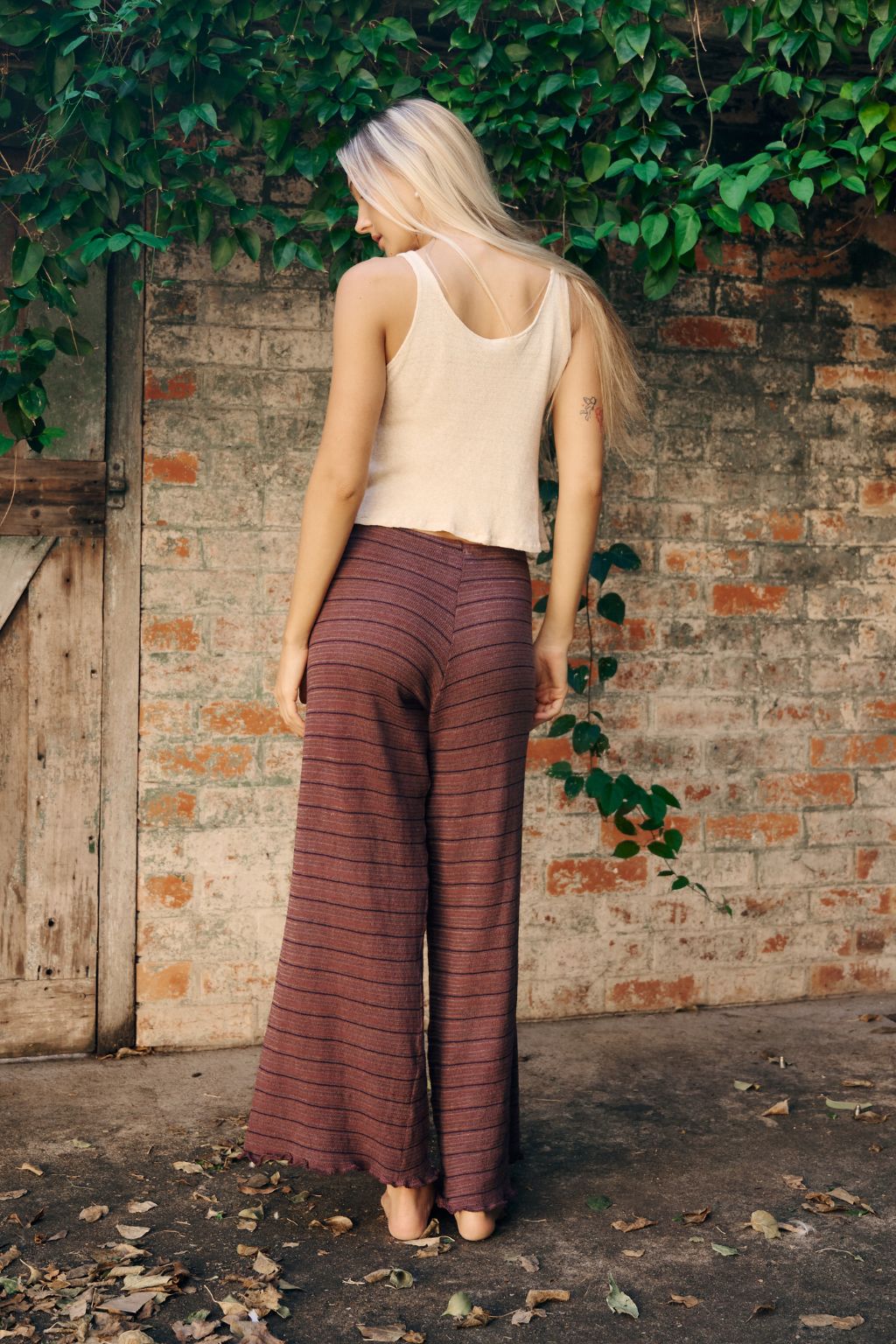 SIGNATURE STRIPE PANTS - Clay