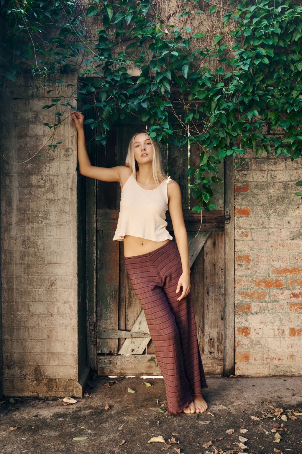 SIGNATURE STRIPE PANTS - Clay