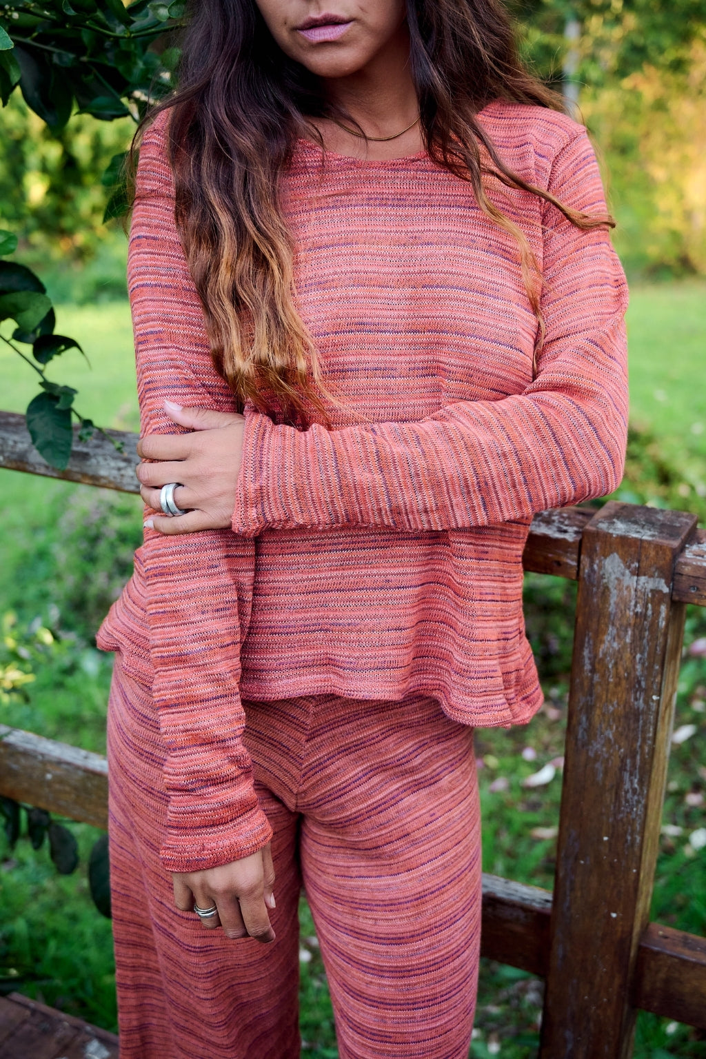 Signature Stripe Sweater ~ Tangerine