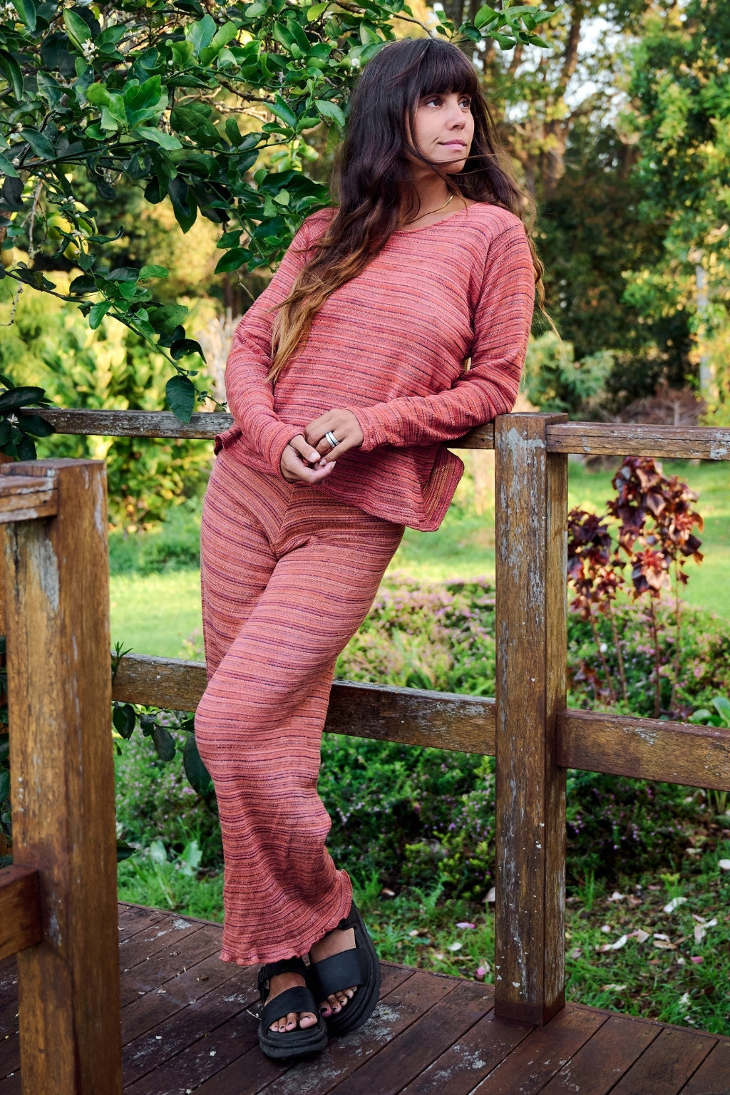 Signature Stripe Sweater ~ Tangerine